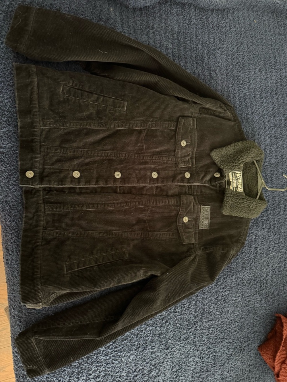 Corduroy Fasthouse Sherpa-Lined collar Men's Jacket Large - Black